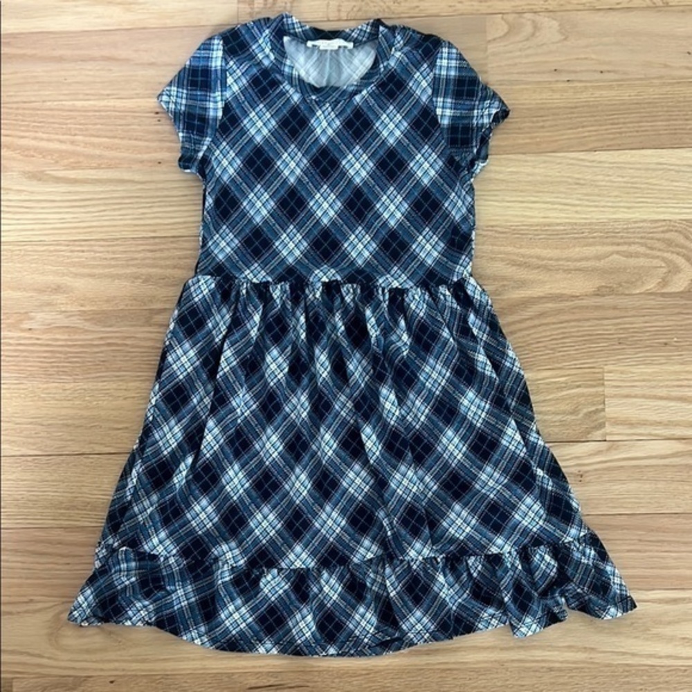 Girls Short Sleeve Plaid Dress | S